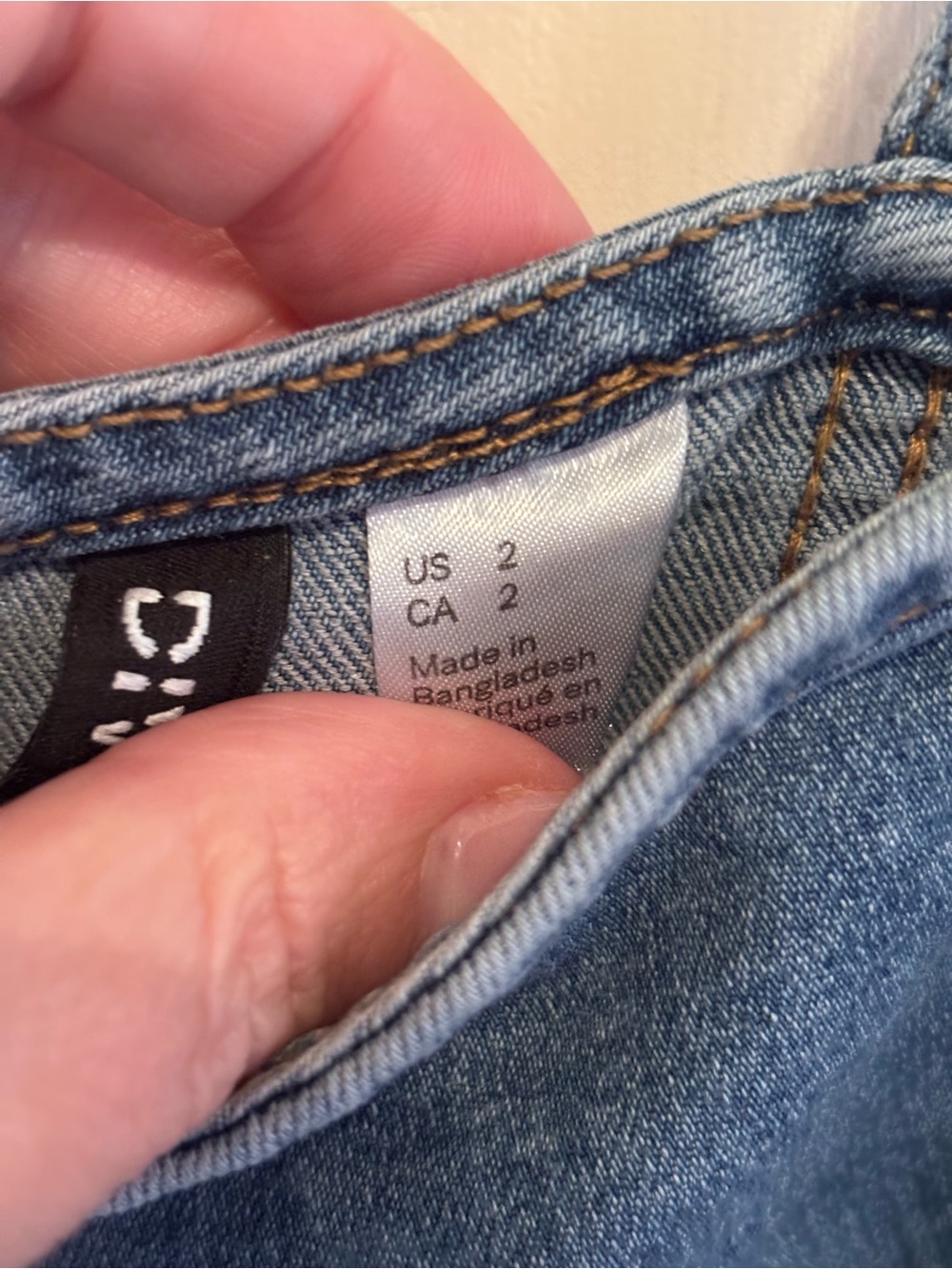 H&M Blue Denim Mini Dress with Spaghetti Straps - Picture 4 of 5